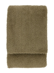 Gallery Home Green Teddy Fleece Throw - Image 6 of 6