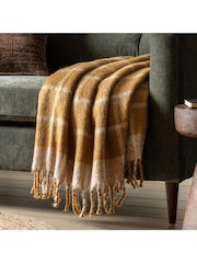 Gallery Home Yellow Poly Mohair Check Throw - Image 1 of 6