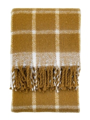 Gallery Home Yellow Poly Mohair Check Throw - Image 6 of 6