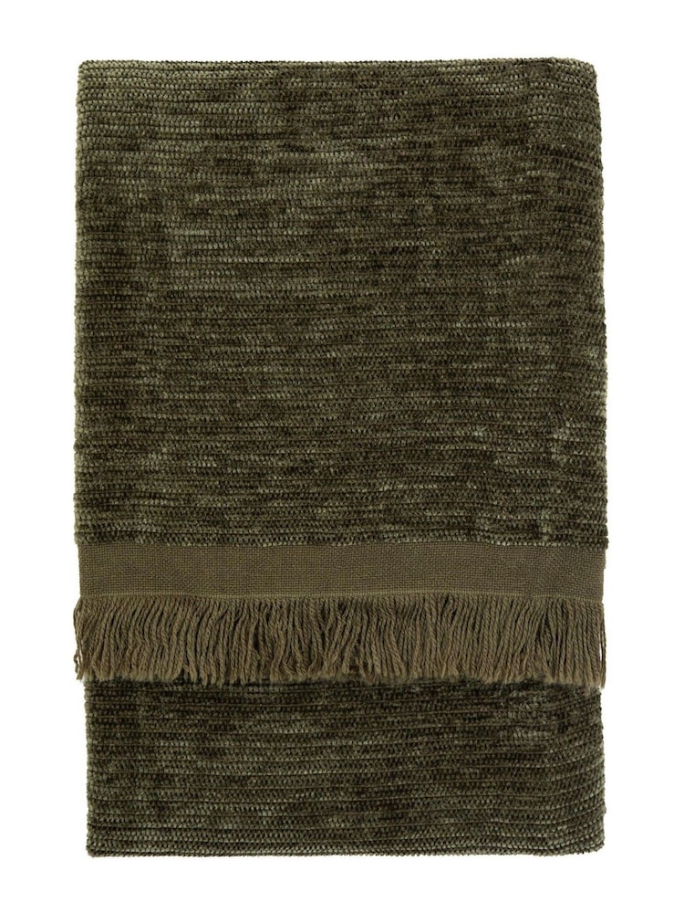 Gallery Home Green Willow Chenille Throw - Image 3 of 3 Gallery Home Green Willow Chenille Throw - Image 3 of 3