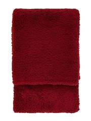 Gallery Home Red Teddy Fleece Throw - Image 1 of 4