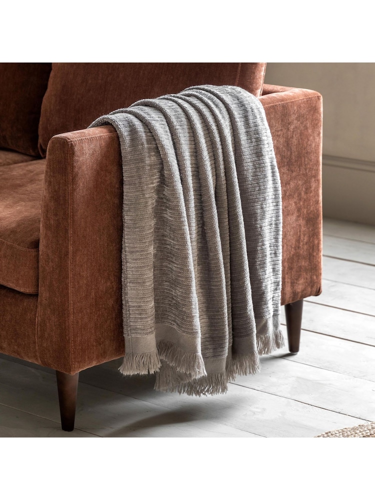 Gallery Home Grey Willow Chenille Throw - Image 1 of 3 Gallery Home Grey Willow Chenille Throw - Image 1 of 3
