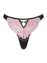 Ann Summers Black Thong Endless Attraction Foiled Embroidery Brazilian Knickers - Image 5 of 5