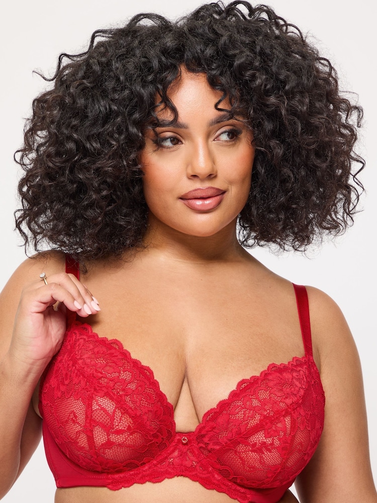 Ann Summers Red DD+ Non Pad Plunge Sexy Lace Underwired Bra - Image 2 of 5