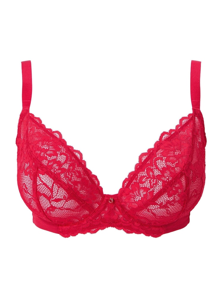 Ann Summers Red DD+ Non Pad Plunge Sexy Lace Underwired Bra - Image 5 of 5