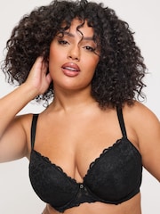 Ann Summers Black Pad Plunge Sexy Lace Underwired Bra - Image 5 of 8