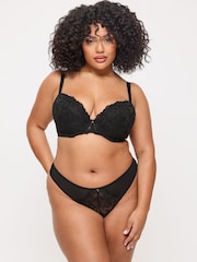 Ann Summers Black Pad Plunge Sexy Lace Underwired Bra - Image 7 of 8