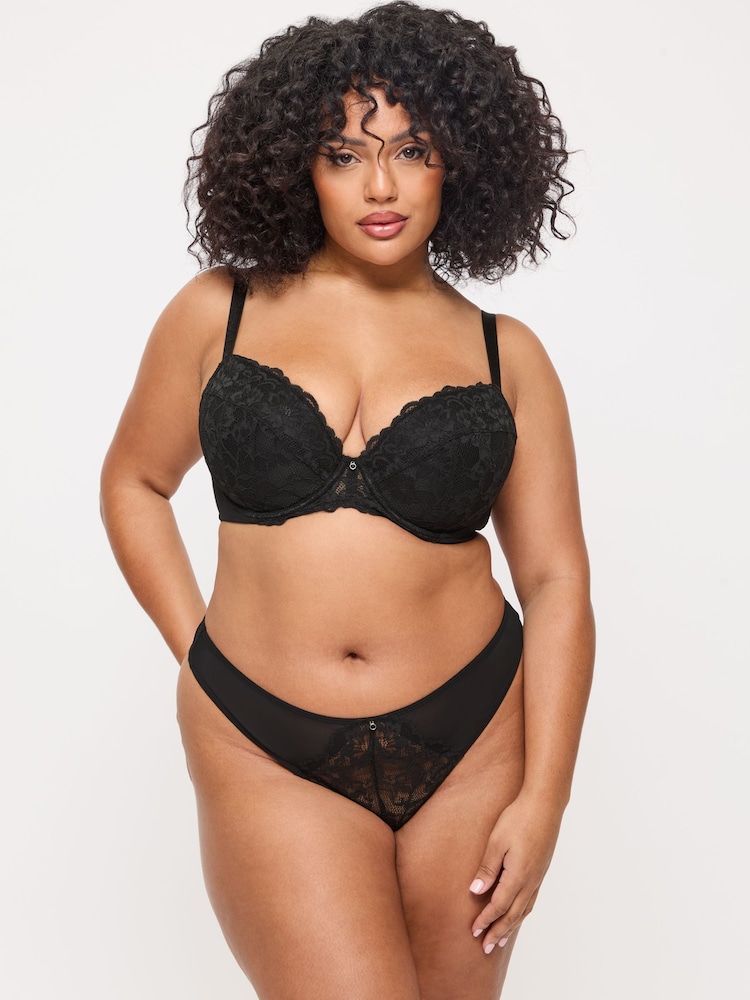Ann Summers Black Pad Plunge Sexy Lace Underwired Bra - Image 7 of 8