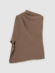 Reiss Mink Elle One-Shoulder Draped Top - Image 2 of 6