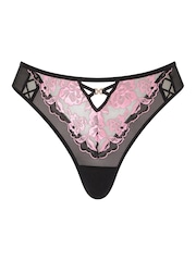 Ann Summers Black/Pink Brazilian Knickers Endless Attraction Foiled Embroidered Thong - Image 5 of 5