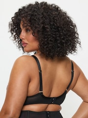 Ann Summers Black/Pink DD+ Non Pad Plunge Endless Attraction Foiled Embroidery Non Padded Plunge Bra - Image 2 of 4
