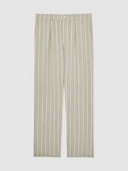 Reiss Stone Angus Reiss | Ché Pinstripe Wide-Leg Trousers - Image 2 of 7