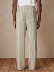 Reiss Stone Angus Reiss | Ché Pinstripe Wide-Leg Trousers - Image 6 of 7