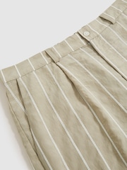 Reiss Stone Angus Reiss | Ché Pinstripe Wide-Leg Trousers - Image 7 of 7