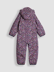 JoJo Maman Bébé Navy Hedgehog Fleece-lined Waterproof Puddle Suit - Image 6 of 8