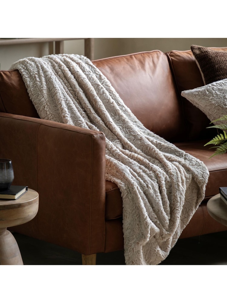 Gallery Home Natural Hampshire Faux Fur Throw - Image 1 of 3