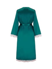 Pour Moi Green Dusk Satin and Lace Kimono Sleeve Gown - Image 4 of 4