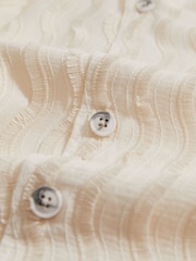 Reiss Off White Mastella Reiss | Ché Fringed-Wave Shirt - Image 6 of 6