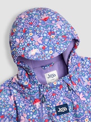 JoJo Maman Bébé Purple Fairy Fleece-lined Waterproof Puddle Suit - Image 3 of 4