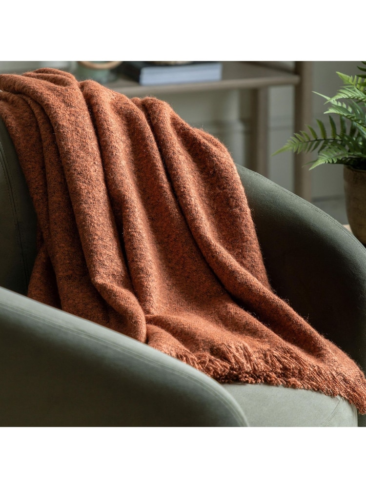 Gallery Home Orange Melange Acrylic Throw - Image 1 of 3 Gallery Home Orange Melange Acrylic Throw - Image 1 of 3