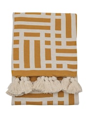Gallery Home Yellow Merton Knitted Tassel Throw - Image 1 of 5