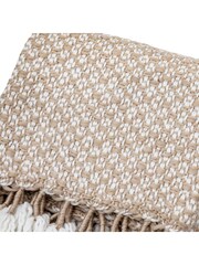 Gallery Home Natural Woven Wrapped Tassel Throw Natural - Image 2 of 6