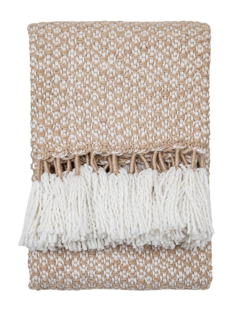 Gallery Home Natural Woven Wrapped Tassel Throw Natural - Image 6 of 6