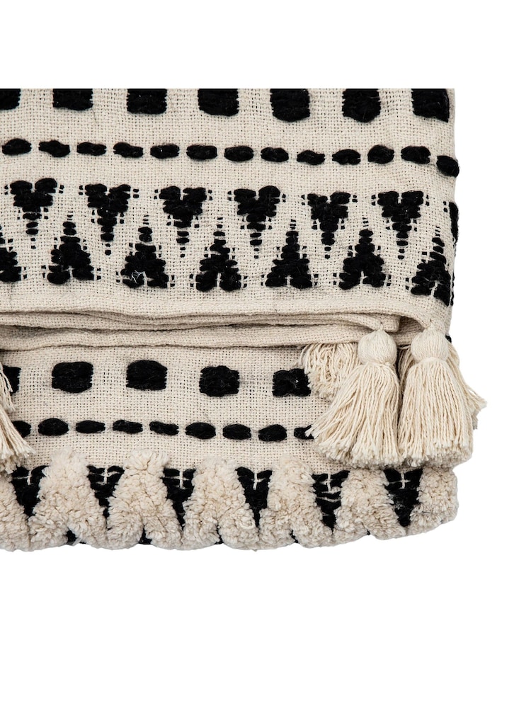 Gallery Home Black & Cream Tufted Throw - Image 3 of 3