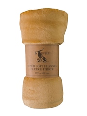 Gallery Home Brown Rolled Flannel Fleece Throw - Image 1 of 2