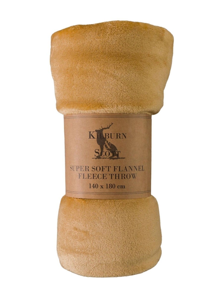 Gallery Home Brown Rolled Flannel Fleece Throw - Image 1 of 2 Gallery Home Brown Rolled Flannel Fleece Throw - Image 1 of 2