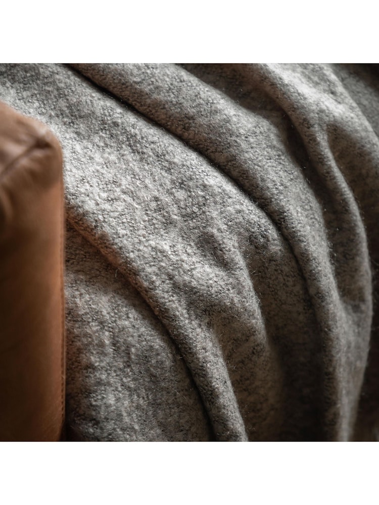 Gallery Home Grey Melange Acrylic Throw - Image 2 of 3