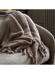 Gallery Home Black Fringed Teddy Throw - Image 1 of 3