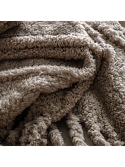 Gallery Home Black Fringed Teddy Throw - Image 2 of 3