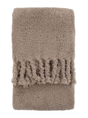 Gallery Home Black Fringed Teddy Throw - Image 3 of 3