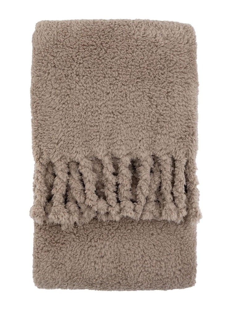 Gallery Home Black Fringed Teddy Throw - Image 3 of 3