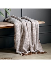 Gallery Home Brown Herringbone Faux Mohair Throw - Image 1 of 6