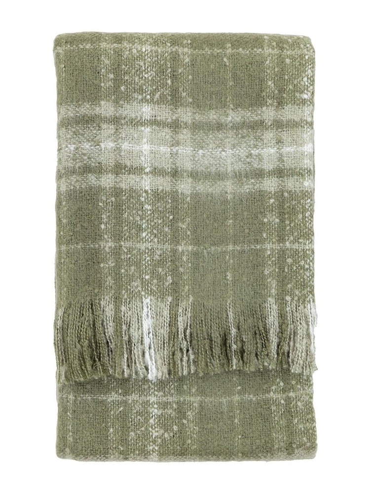 Gallery Home Green Check Faux Mohair Throw - Image 8 of 8 Gallery Home Green Check Faux Mohair Throw - Image 8 of 8