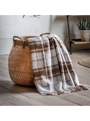 Gallery Home Brown Check Faux Mohair Throw - Image 1 of 6