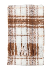 Gallery Home Brown Check Faux Mohair Throw - Image 6 of 6