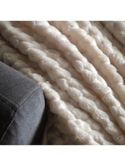 Gallery Home Grey Jacquard Velvet Knitted Throw - Image 2 of 3