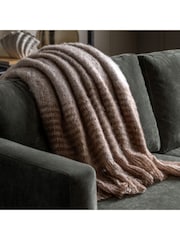 Gallery Home Brown Mohair Fringe Throw - Image 1 of 5