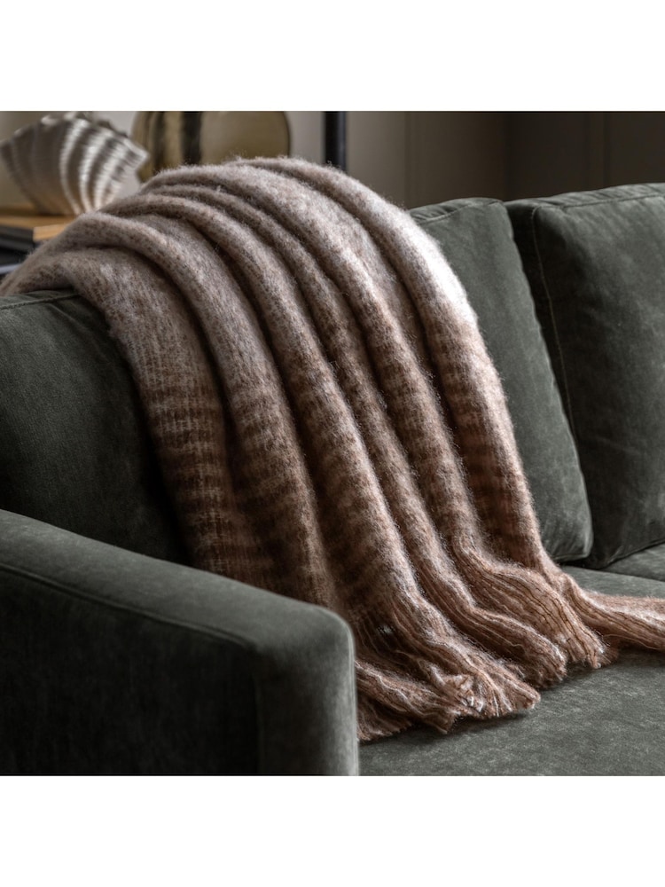 Gallery Home Brown Mohair Fringe Throw - Image 1 of 5
