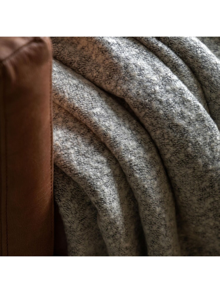 Gallery Home Grey Melange Acrylic Throw - Image 2 of 3