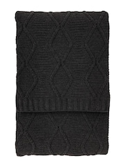 Gallery Home Grey Chenille Cable Throw - Image 7 of 7