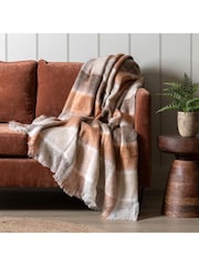 Gallery Home Orange Check Mohair Throw - Image 1 of 3