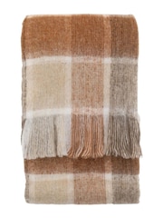 Gallery Home Orange Check Mohair Throw - Image 3 of 3