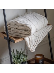 Gallery Home Cream Chenille Cable Throw - Image 1 of 8