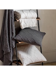 Gallery Home Cream Chenille Cable Throw - Image 2 of 8