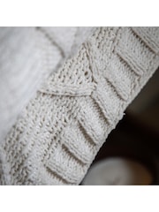 Gallery Home Cream Chenille Cable Throw - Image 4 of 8