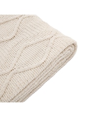 Gallery Home Cream Chenille Cable Throw - Image 7 of 8